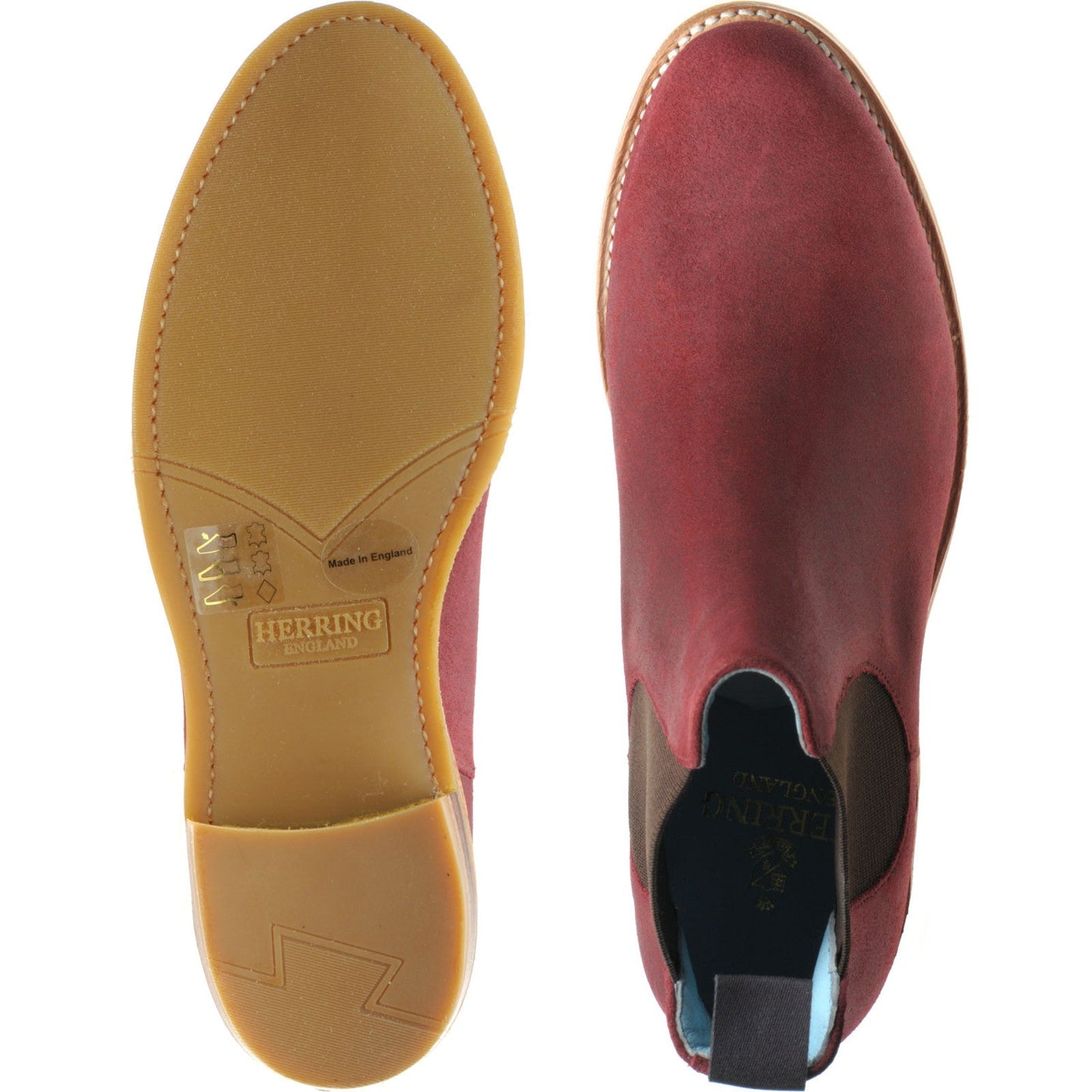 Herring Tamara Ladies rubber-soled Chelsea boots in plum suede