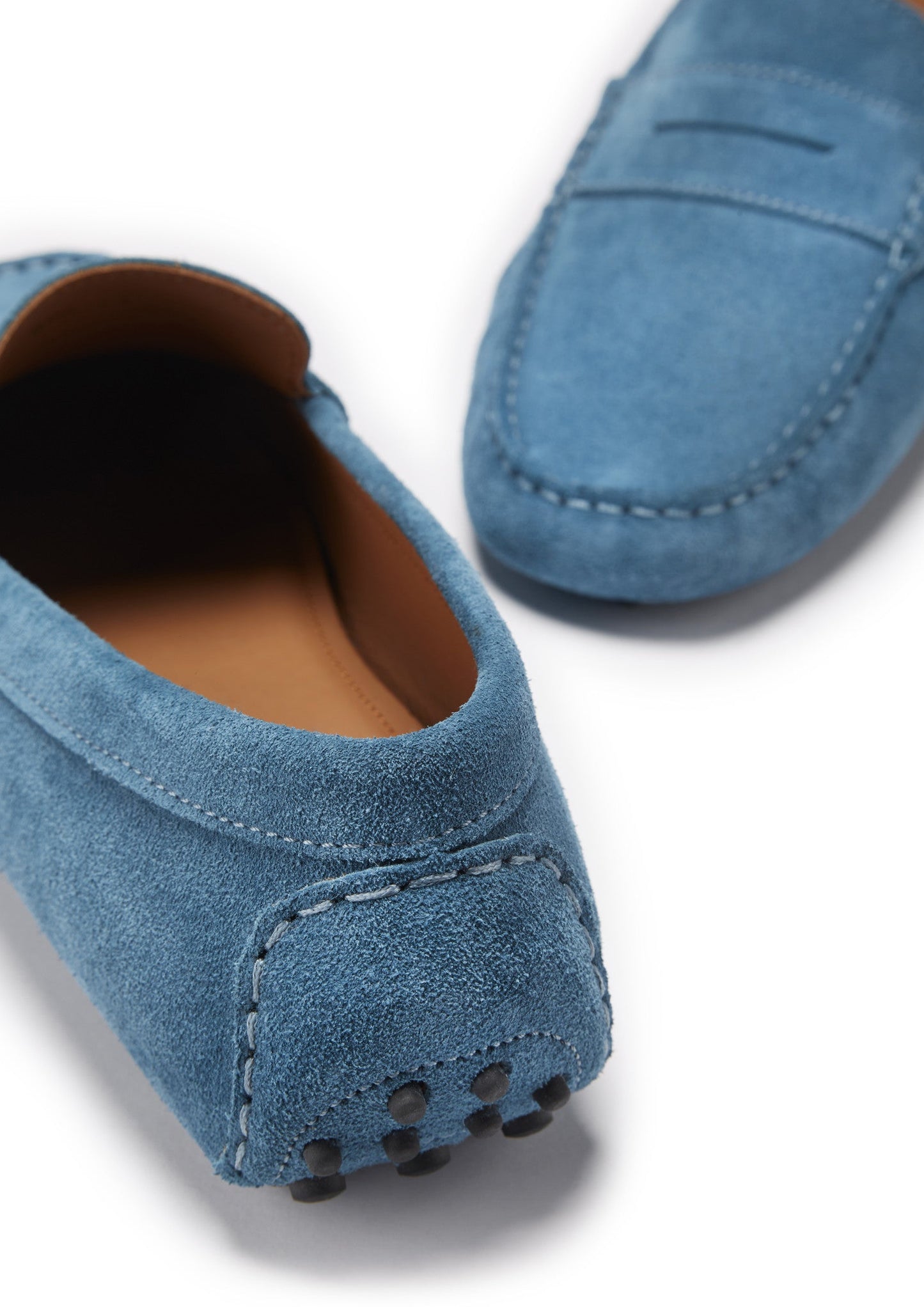 Penny Driving Loafers, petrol blue suede
