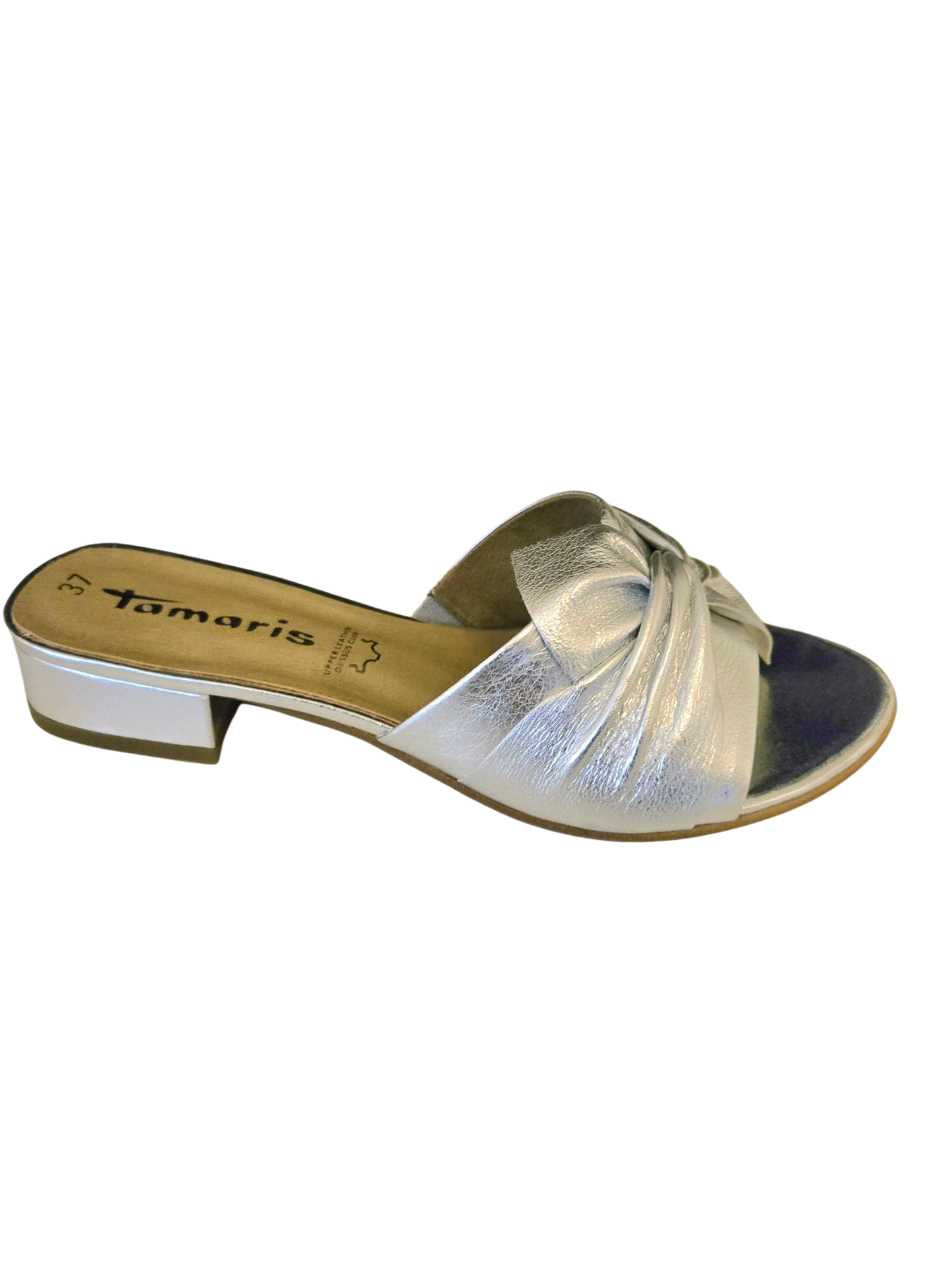 Tamaris 1-27214-20 Silver Flat Mule Sandals